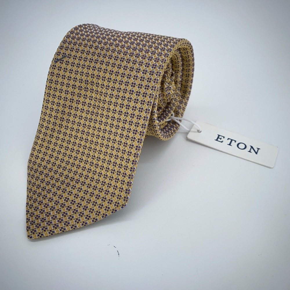 Eton Tie Men One Size Colorful Patterned Silk Classic Fit Necktie Italy Made NWT
